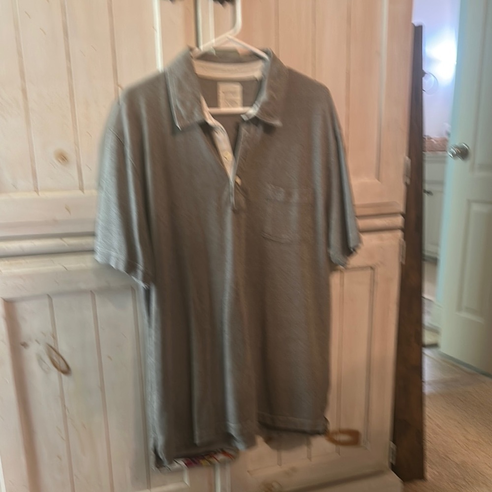Billy Reid Gray Polo Shirt with Classic Collar